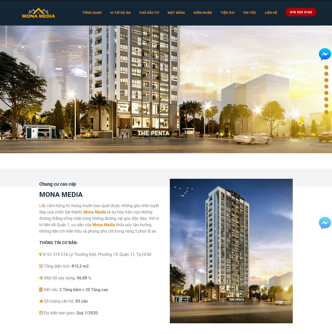 Thiết kế website bds The Penta